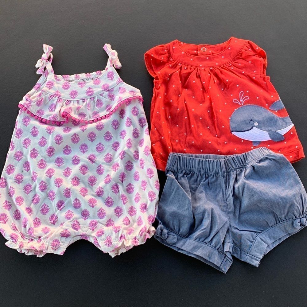 Take 50% OFF- Carters 3pc Mix Bundle Baby Girl, Size-3M